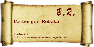 Bamberger Rebeka névjegykártya
